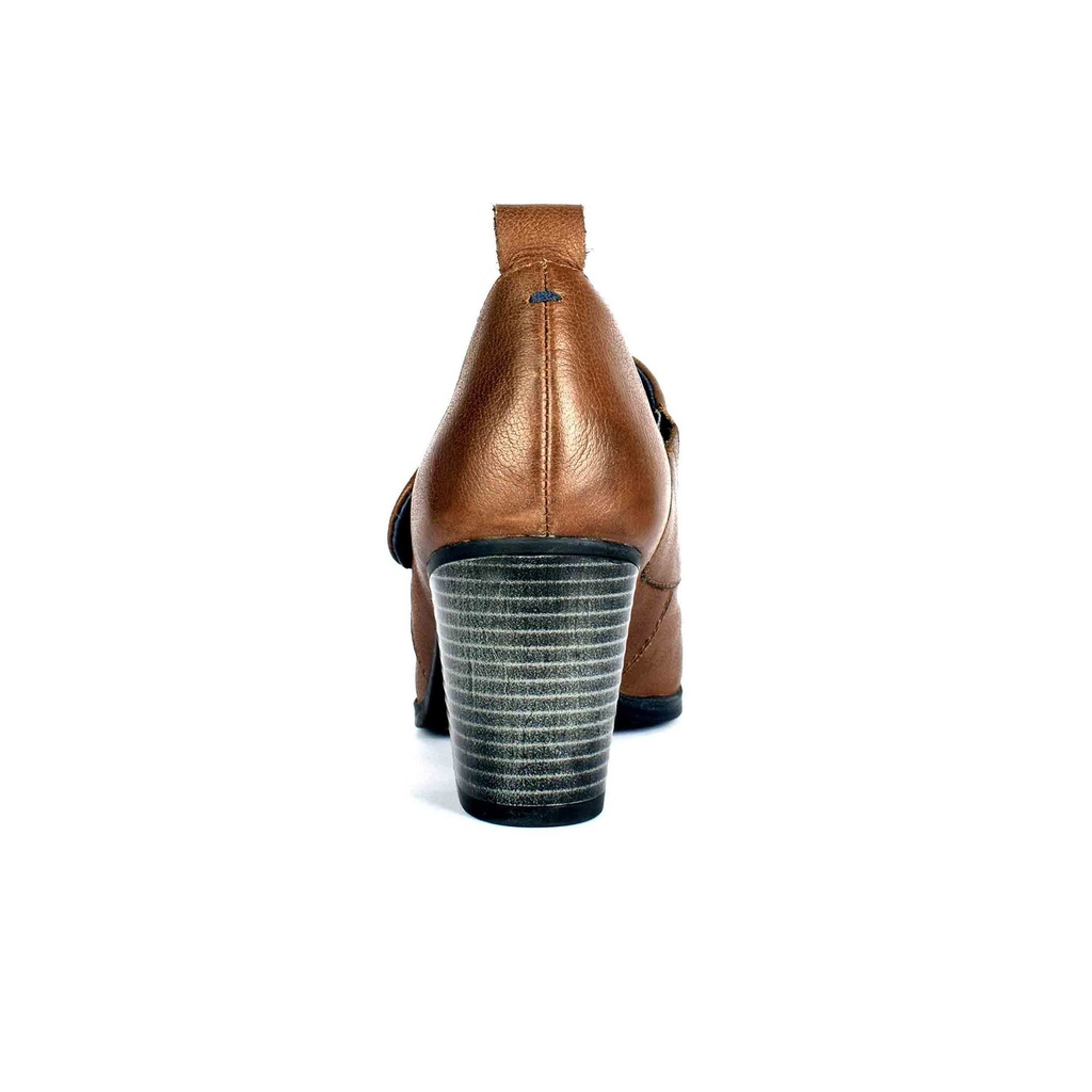 Brown Plain Leather Ankle Bootie (PAK-SER-19-10-13699|MIS/1)