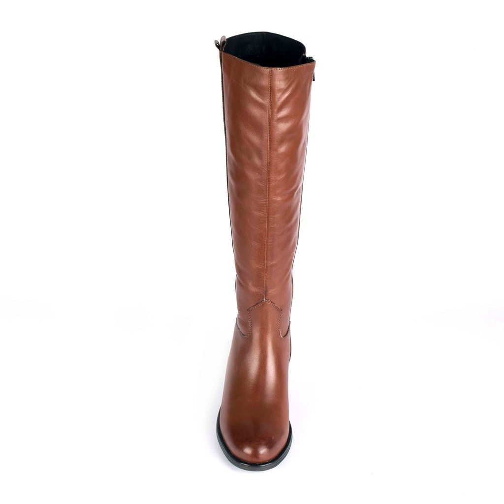 Brown Plain Leather Knee High Boot (PAK-SER-19-07-13249|MIS/1)