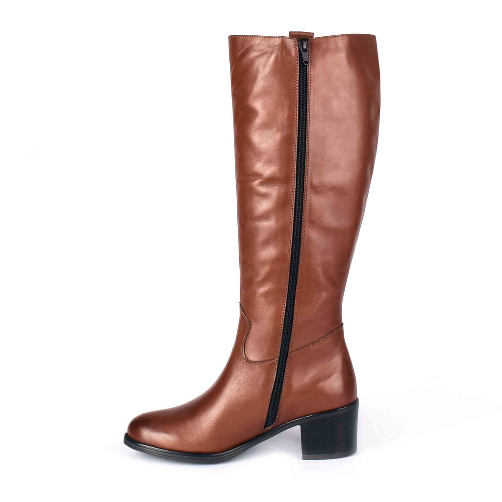 Brown Plain Leather Knee High Boot (PAK-SER-19-07-13249|MIS/1)