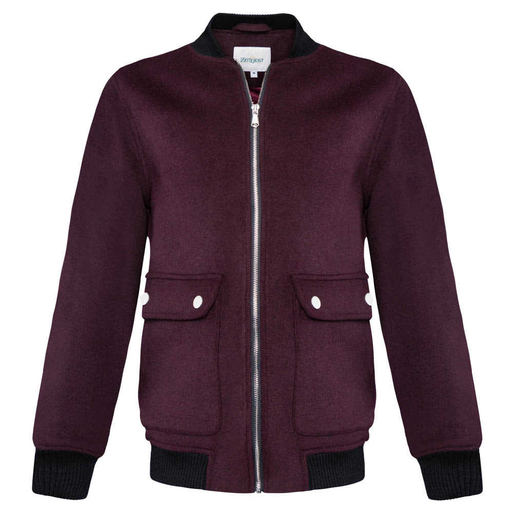 Men's Wool Blend Bomber Jacket (LBL-9|BRT/ORG)       