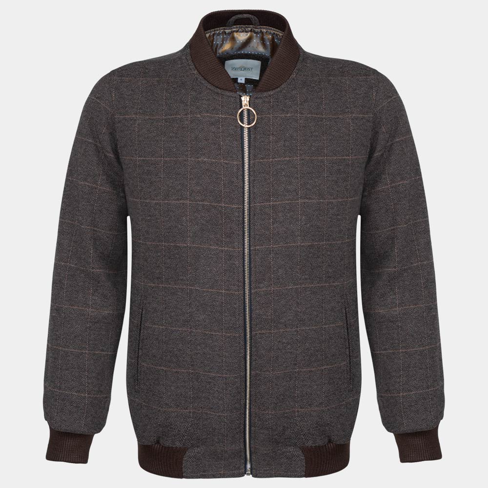 Men's Microfiber Bomber Jacket (KNT-83|BR3)       