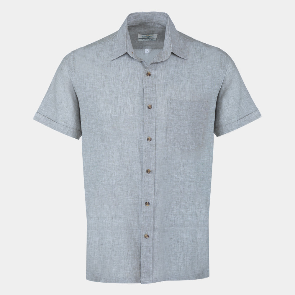 Men's Pure Linen Bushirt (LIN-1412|CLR/HSP)