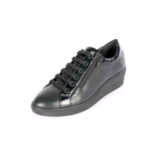 [UNI-2338|UNI0|0] Black Plain Leather Sneaker (PAK-SER-19-11-14081-SP|MIS/1)