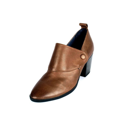 [UNI-2349|UNI0|0] Brown Plain Leather Ankle Bootie (PAK-SER-19-10-13699|MIS/1)