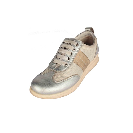 [UNI-2350] Silver Plain Leather Sneaker (PAK-SER-19-04-12720|MIS/1)